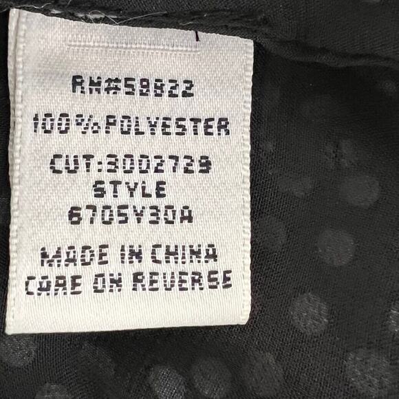 Max Studio Womens Sleeveless Blouse Medium Black Polka Dot Chiffon Ties at Neck - Picture 6 of 7